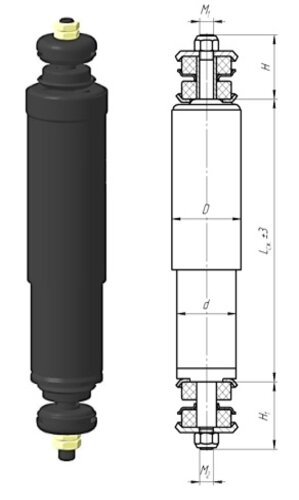 Амортизатор БААЗ А2.40-245/370.000