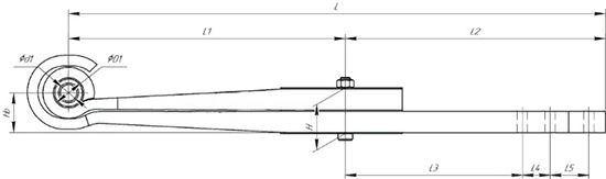 Задняя полурессора (рычаг) Тонар 1130 2-х листовая